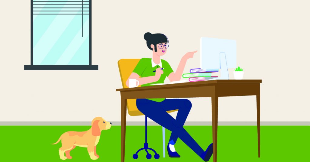 Remote worker in home office, Optimise your internet connection to maximise productivity.